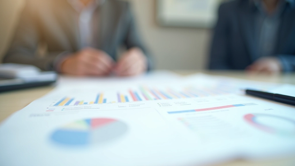 Farbige Diagramme und Grafiken auf Papier, die ein Portfolio-Diversifizierung zeigen