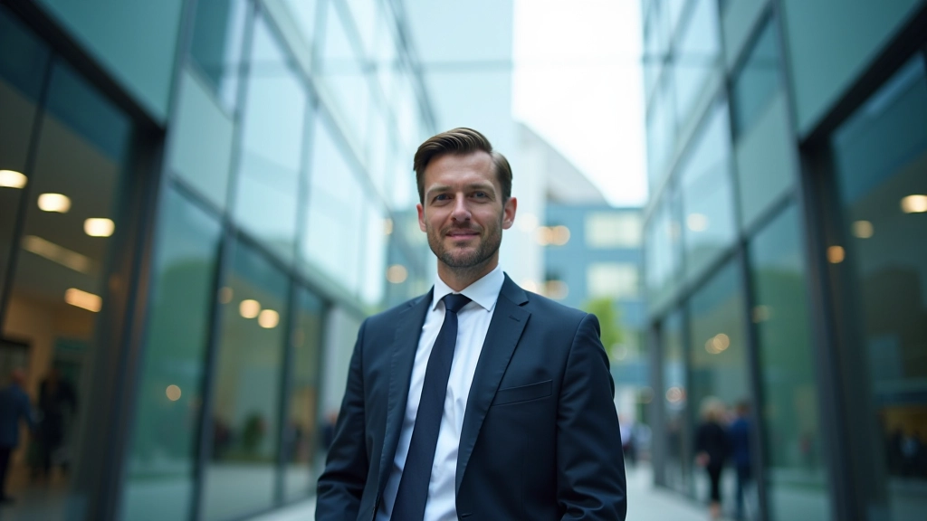 Modernes Finanzgebäude mit professioneller Arbeitsumgebung