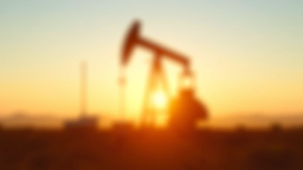 Öl-Bohranlage in der Wüste bei Sonnenuntergang mit Preistafeln